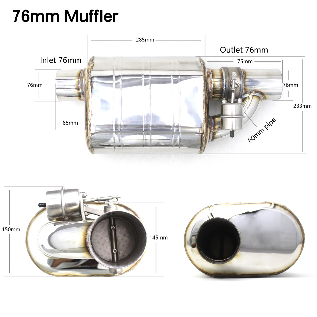 Performance Designed Universal Valved Stainless Exhaust