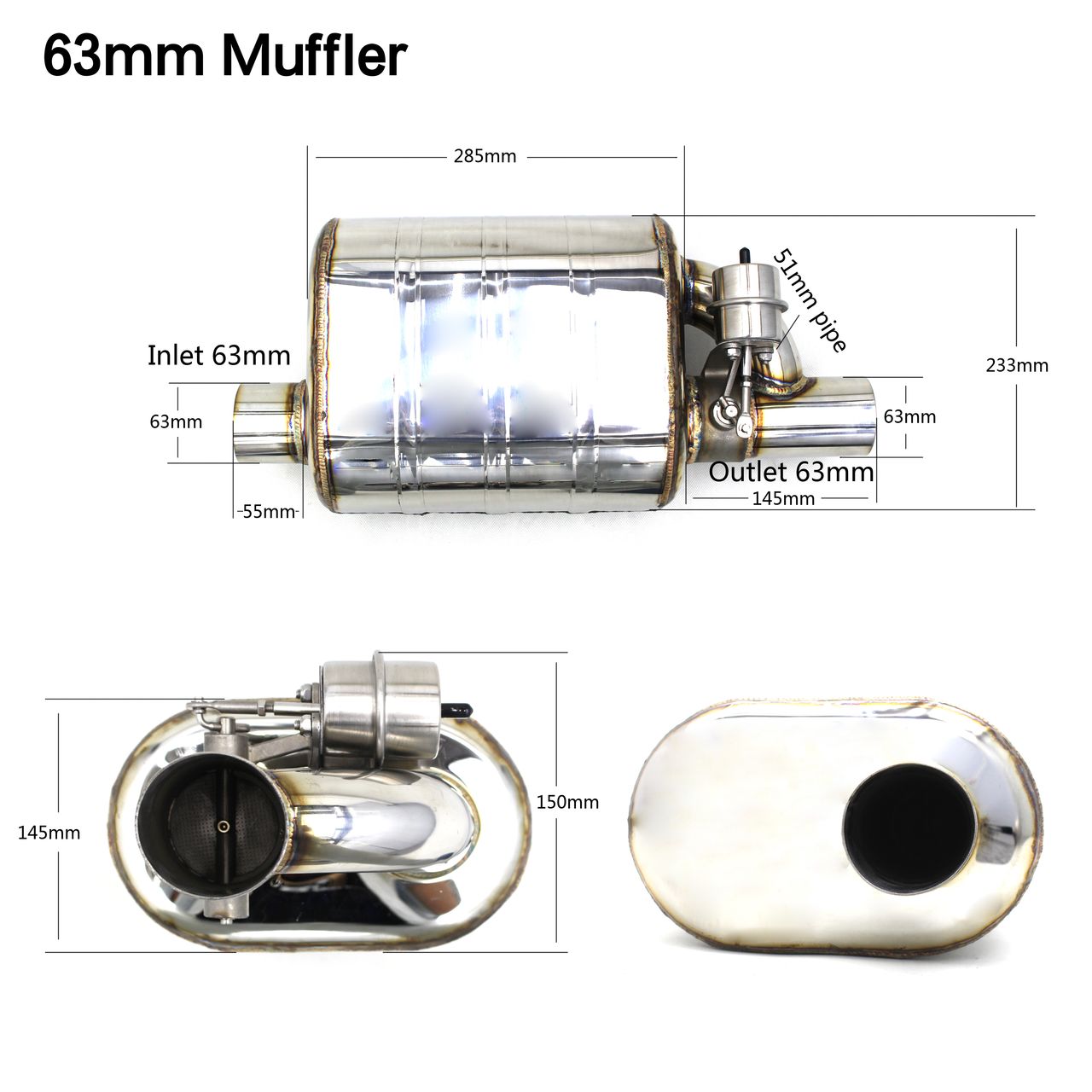 Performance Designed Universal Valved Stainless Exhaust